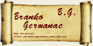 Branko Germanac vizit kartica